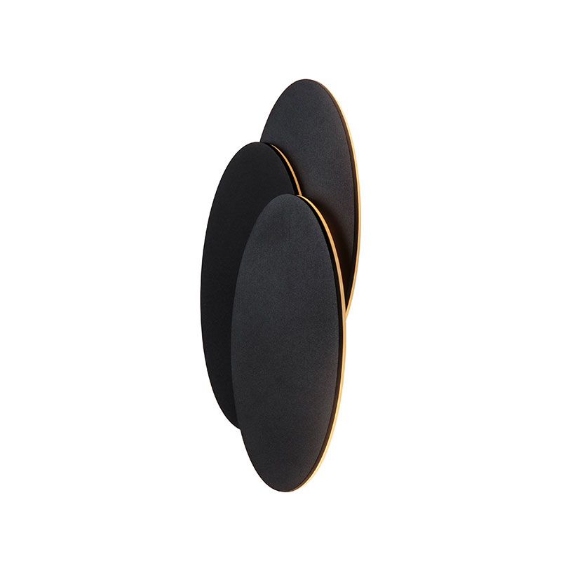 Disc-shaped LED wall sconce Sandy Black