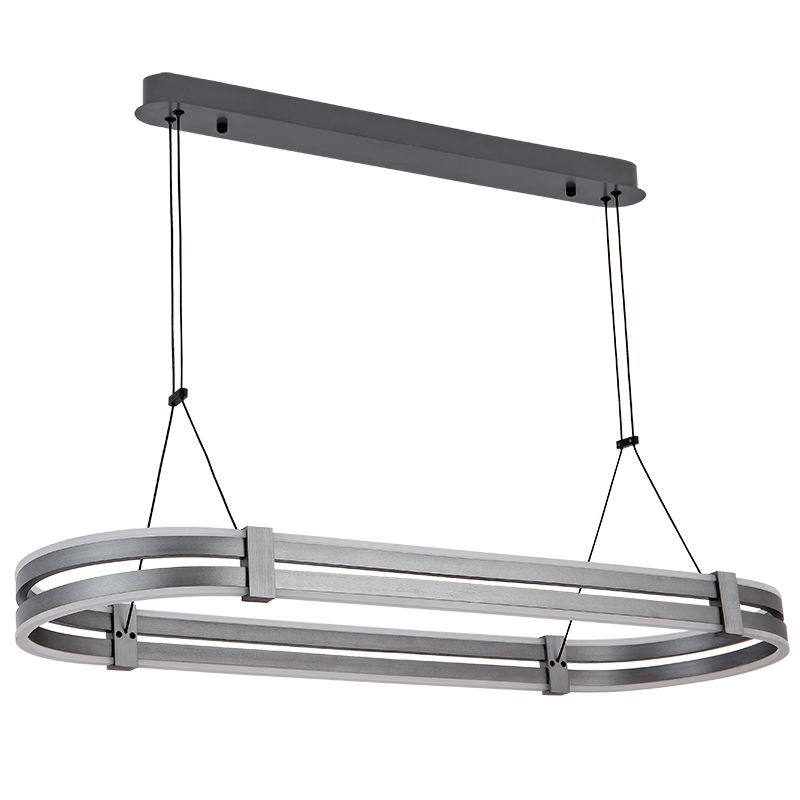 Double-oval lampshade LED Pendant light Grey