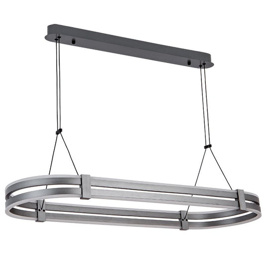 Double-oval lampshade LED Pendant light Grey