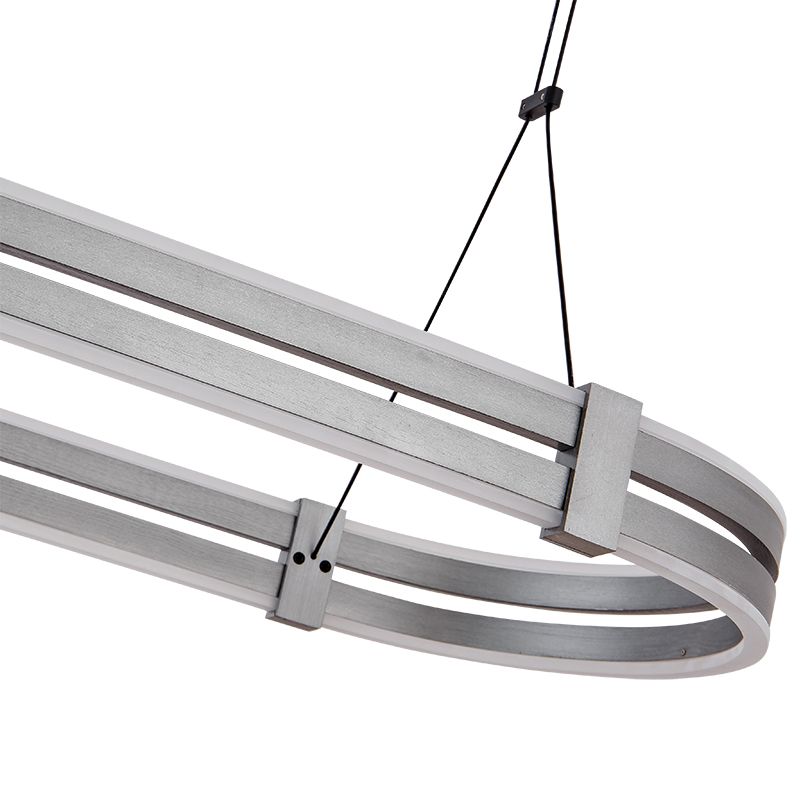 Double-oval lampshade LED Pendant light Grey