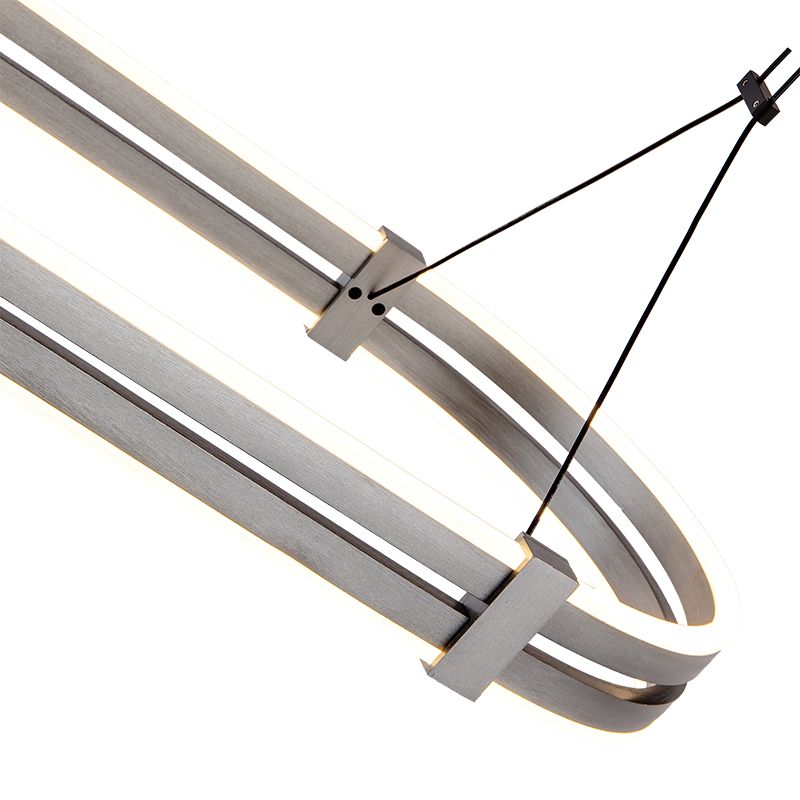 Double-oval lampshade LED Pendant light Grey