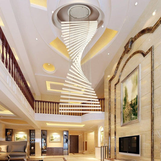 Double Volume Linear Stripe LED Chandelier