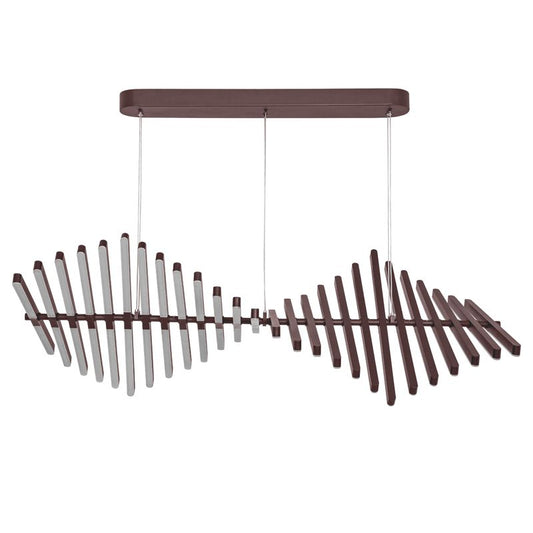 Fish Bone LED Pendant Light Copper