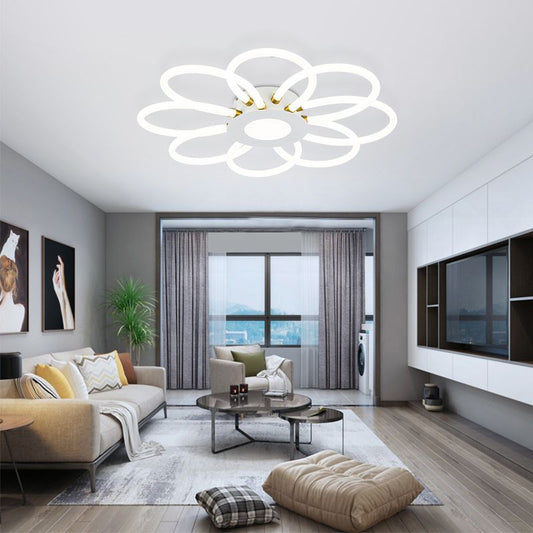 flower-shaped LED ceiling-mounted light  Sandy White