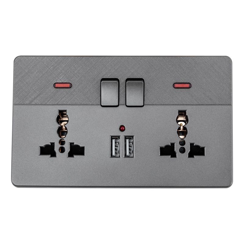 Focale B41 Universal USB Double SocketÂ  Grey FOCALE (50 PIECES IN A CARTON)