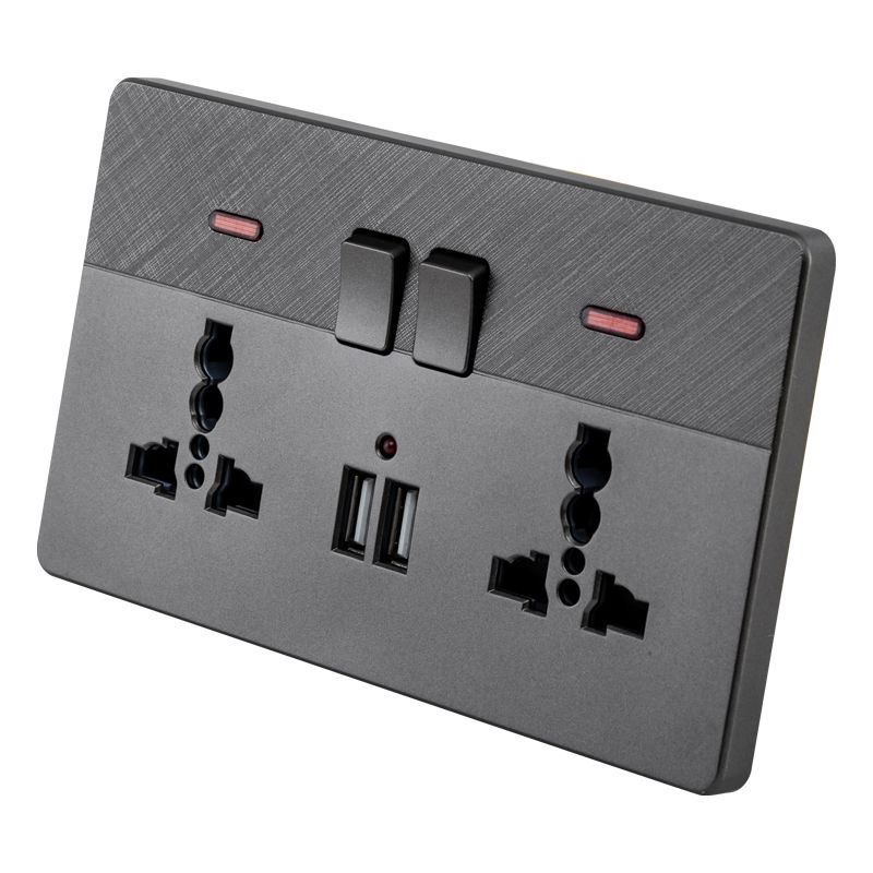 Focale B41 Universal USB Double SocketÂ  Grey FOCALE (50 PIECES IN A CARTON)