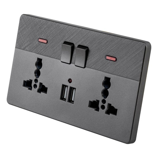 Focale B41 Universal USB Double SocketÂ  Grey FOCALE (50 PIECES IN A CARTON)