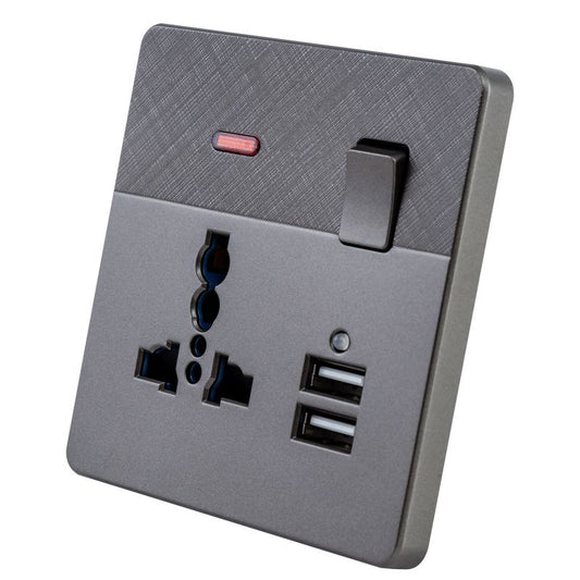 Focale B41 Universal USB Single SocketÂ  Grey FOCALE (100 PIECES IN A CARTON)