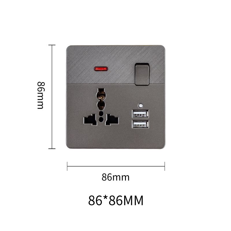 Focale B41 Universal USB Single SocketÂ  Grey FOCALE (100 PIECES IN A CARTON)