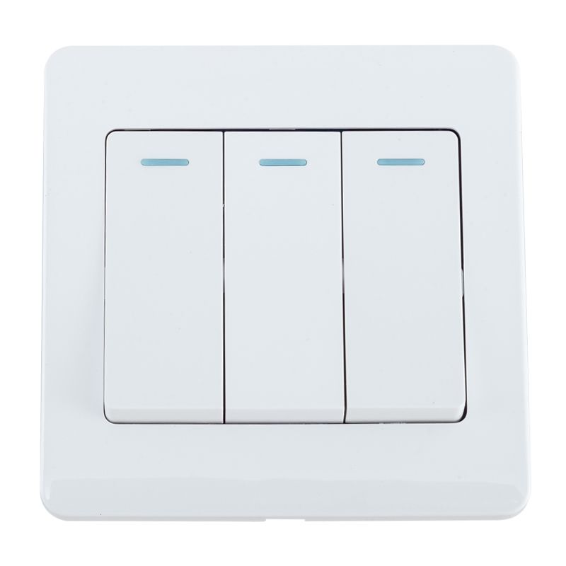 Focale B50 Three Gang Switch White FOCALE (100 PIECES IN A CARTON)