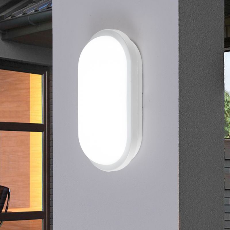 FOCALE Oval Applique Outdoor Wall Light (40 PIECES IN A CARTON) White