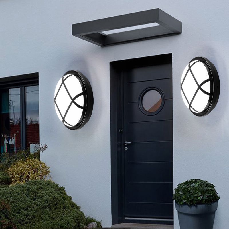 FOCALE Round Barred Outdoor Wall Light (30 PIECES IN A CARTON) White