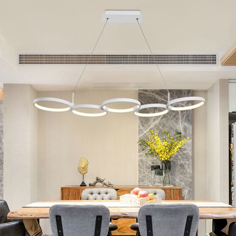Hexa-Halo Modern Pendant Light White