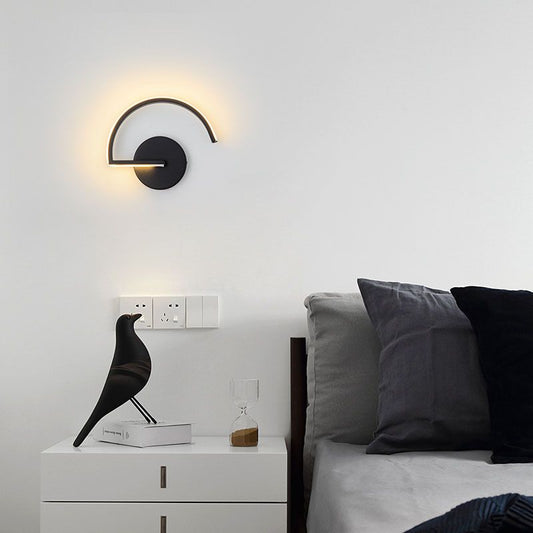 LED Sector-Shape Wall Sconce Lamp Sandy Black