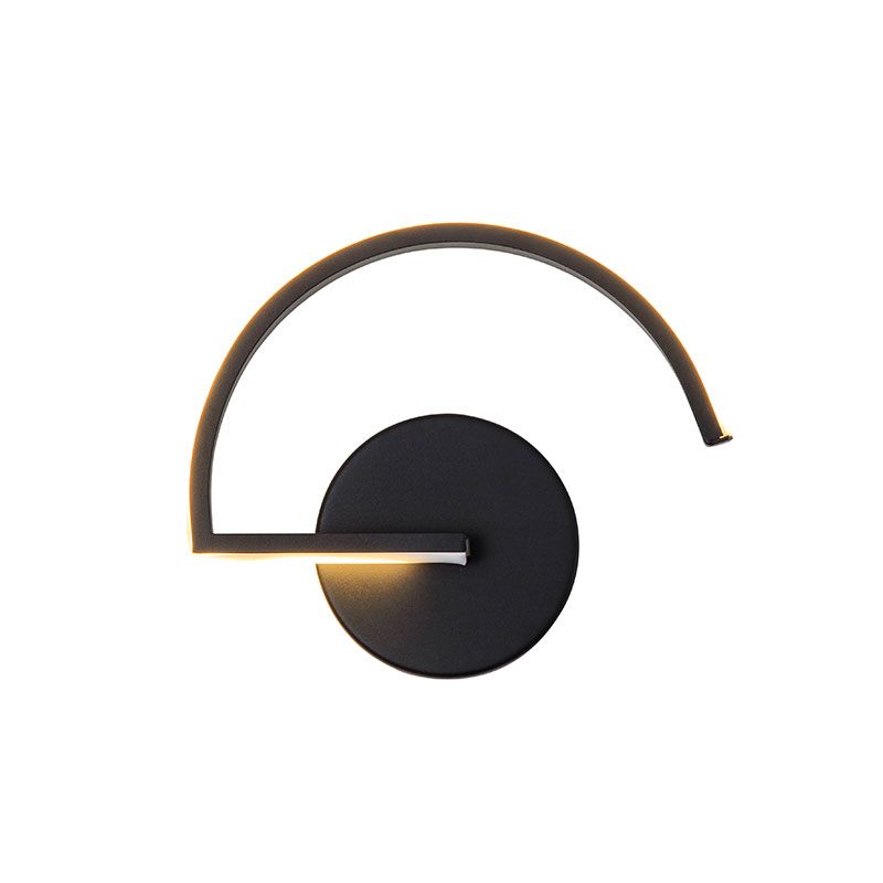 LED Sector-Shape Wall Sconce Lamp Sandy Black