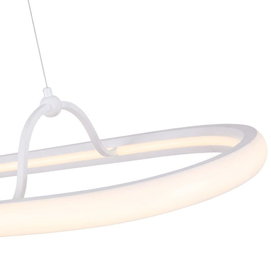Modern Round Rectangle LED Pendant Light White