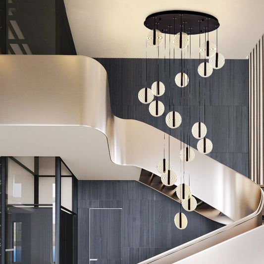Nordic Minimalist Staircase Chandelier