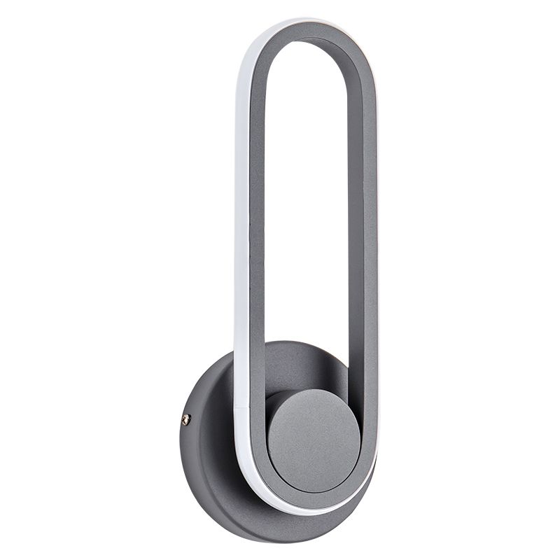 Oval LED wall light 330Â° Degrees Rotatable Sandy Black