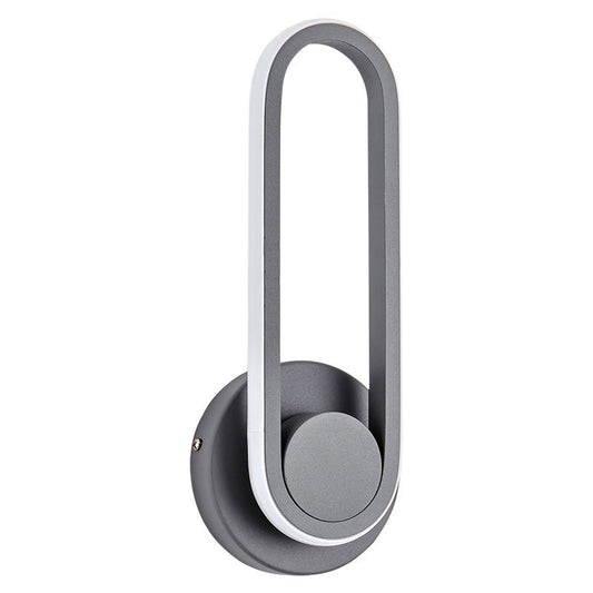 Oval LED wall light 330Â° Degrees Rotatable Sandy Black