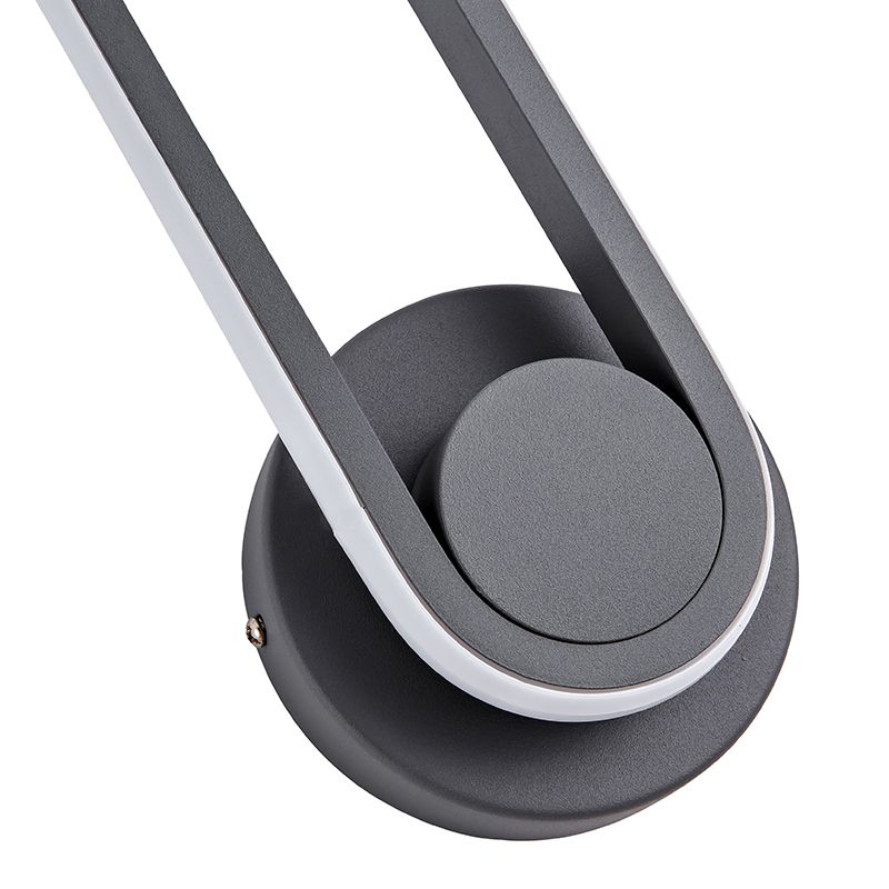 Oval LED wall light 330Â° Degrees Rotatable Sandy Black