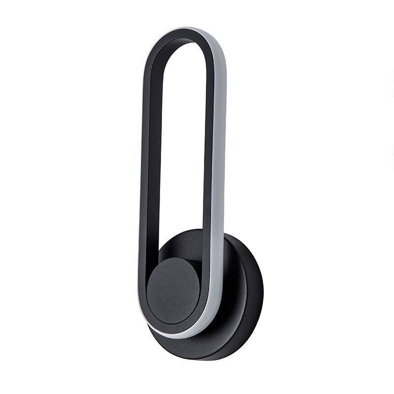 Oval LED wall light 330Â° Degrees Rotatable Sandy Black
