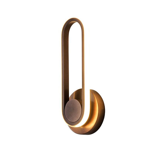 Oval LED wall light 330° Degrees Rotatable Sandy Coffee