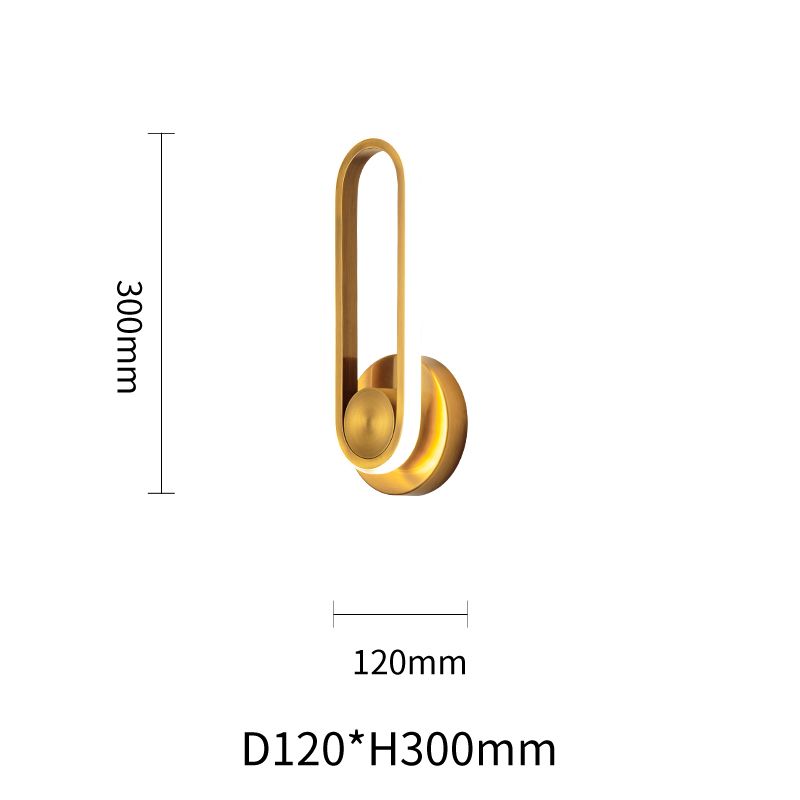 Oval LED wall light 330° Degrees RotatableÂ Copper