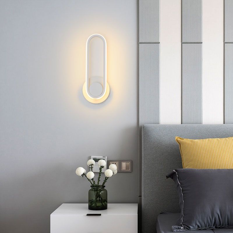 Oval LED wall light 330° Degrees Rotatable Sandy White