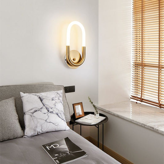 Oval LED wall light 90Â° Degrees Rotatable Electroplated Copper