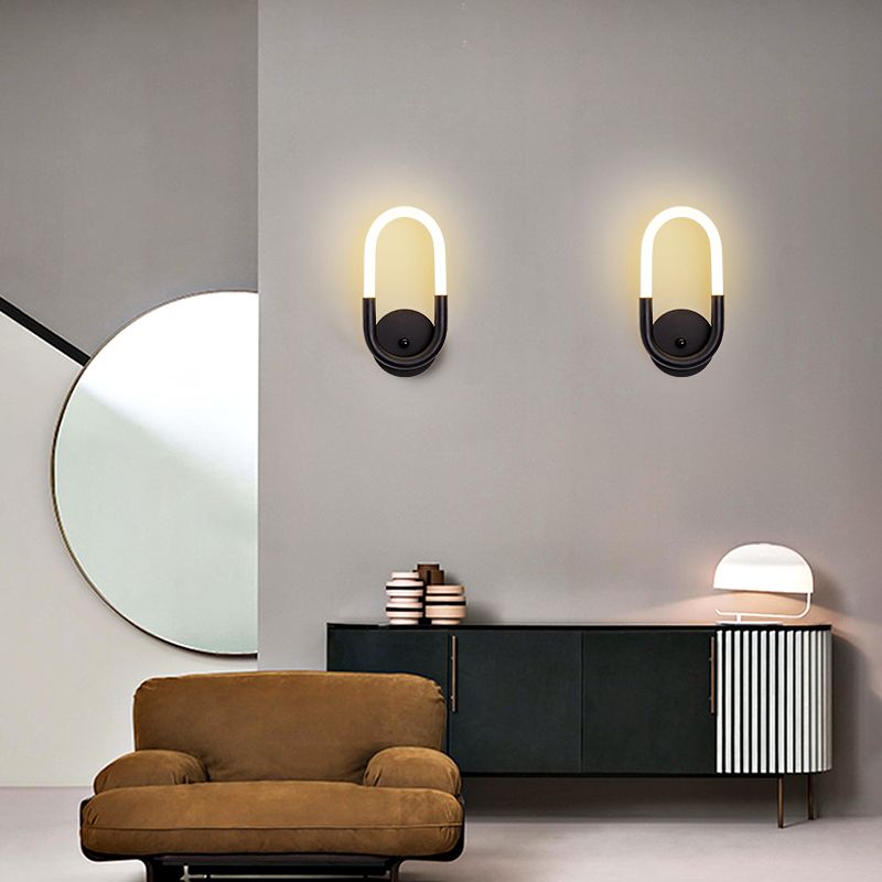 Oval LED wall light 90Â° Degrees Rotatable Sandy Coffee