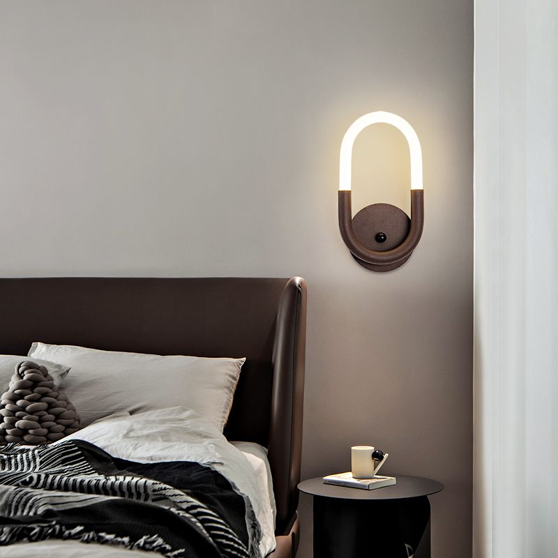 Oval LED wall light 90Â° Degrees Rotatable Sandy Coffee
