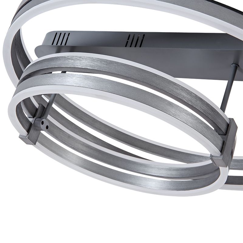 Pair-ring-Shaped LED Pendant light Oxidised Grey with Electroplated Copper