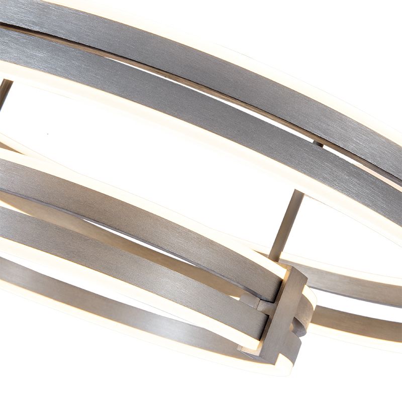 Pair-ring-Shaped LED Pendant light Oxidised Grey with Electroplated Copper