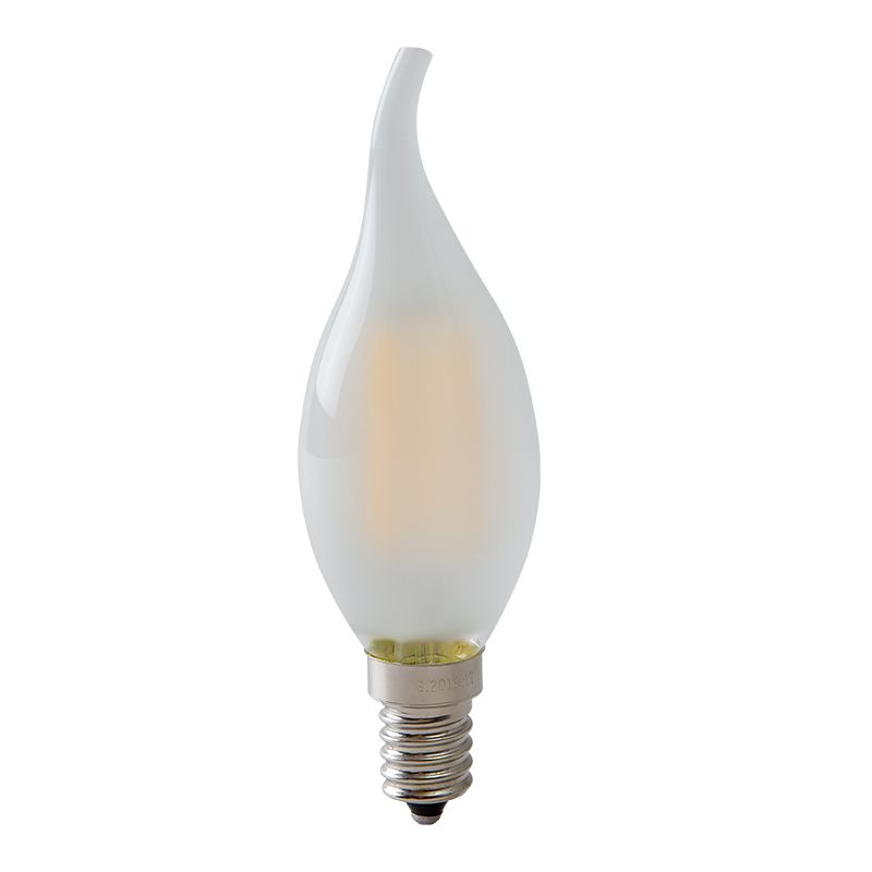 Frosted Flame Tip LED Candelabra Bulb - Elegant Decorative Lighting - PL-HF-C35L-E14 4w milky 2700k