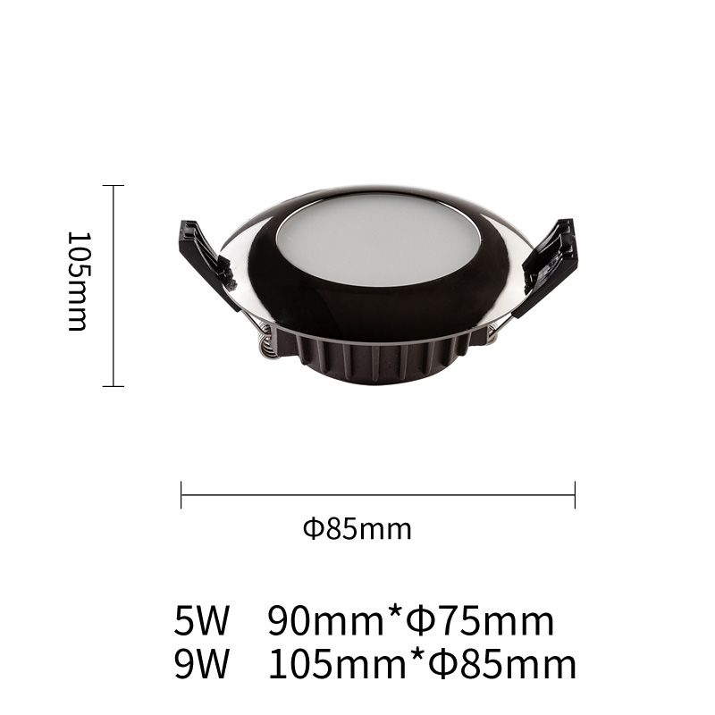 Matt Black Round recessed light - PL-QY-TD801 9W MB/WW