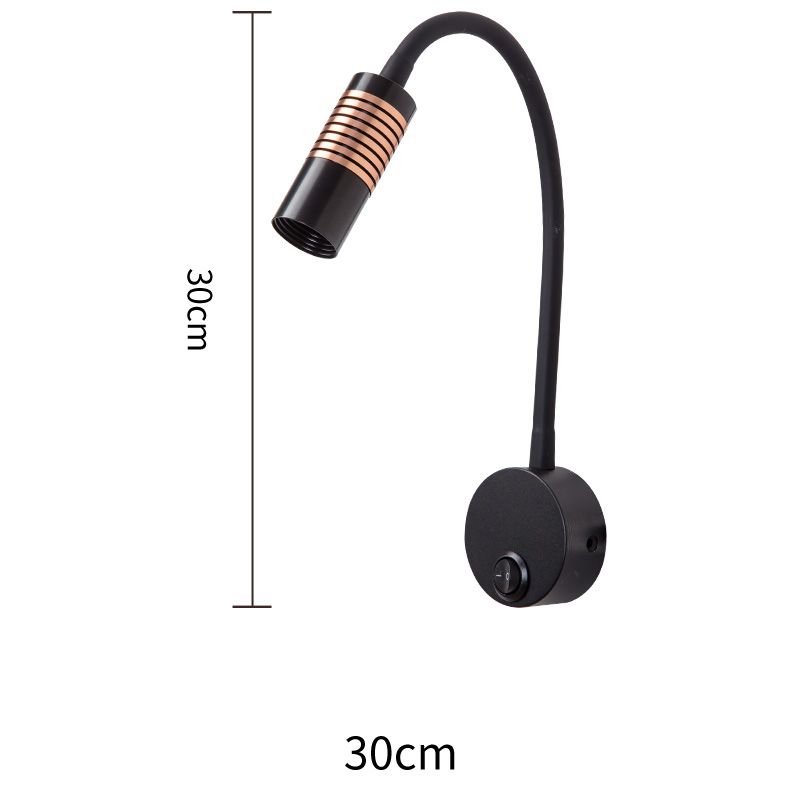 Precise Gooseneck Bedside Wall Lamp Black