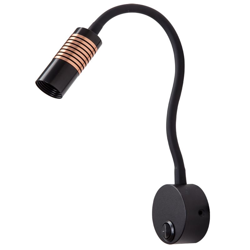 Precise Gooseneck Bedside Wall Lamp Black