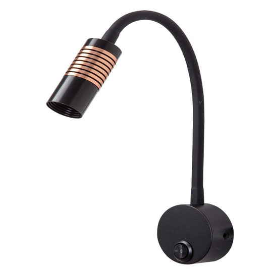 Precise Gooseneck Bedside Wall Lamp Black