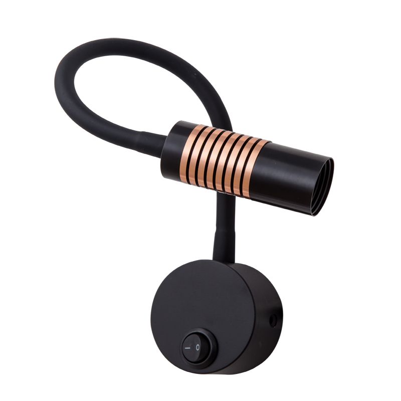 Precise Gooseneck Bedside Wall Lamp Black