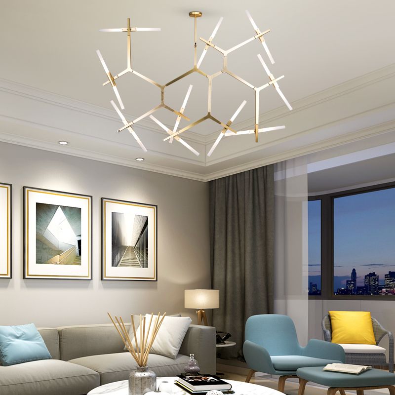 Precise Hennington Multi-Bulb Gold Chandelier