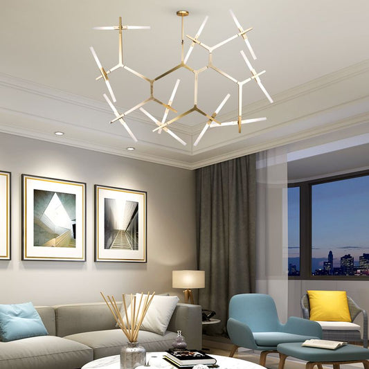 Precise Hennington Multi-Bulb Gold Chandelier