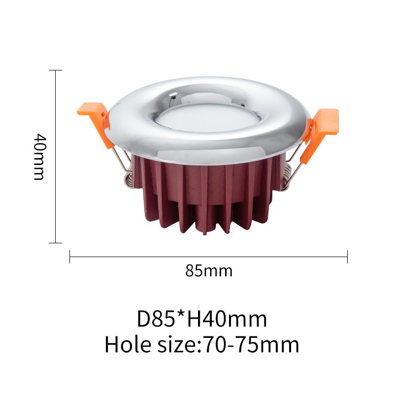 Chrome Round Recessed Spotlight (PL-QY-TD801 9W MW/WH)