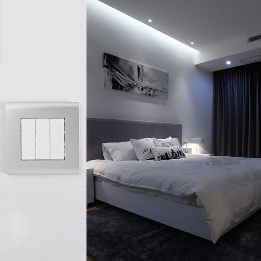 Precise W86 Three Gang Switches Silver