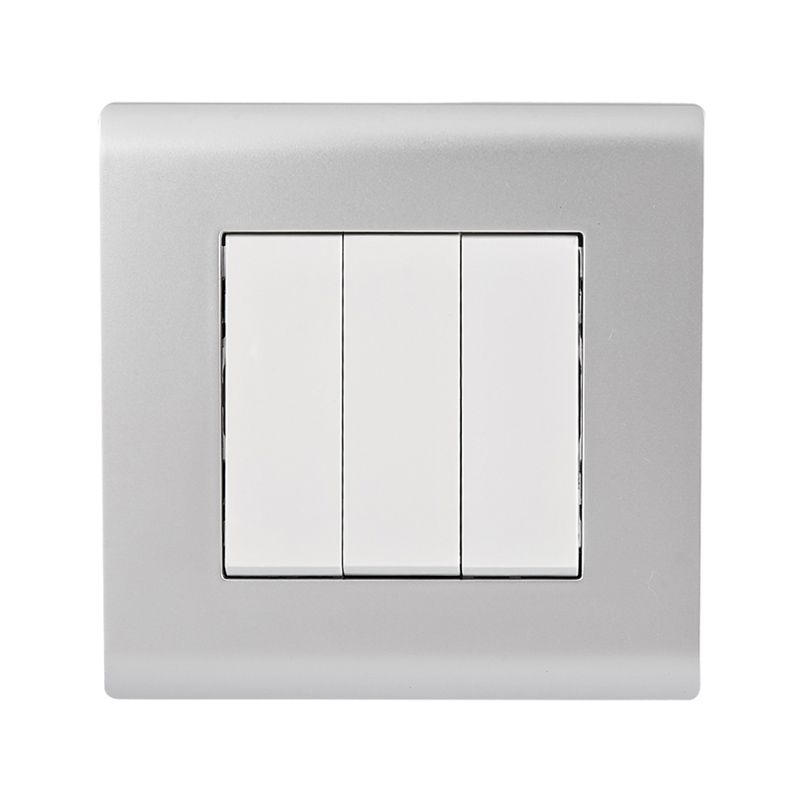Precise W86 Three Gang Switches Silver