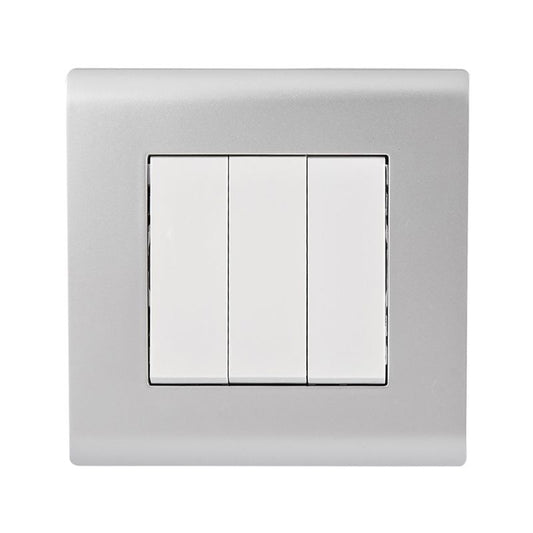 Precise W86 Three Gang Switches Silver