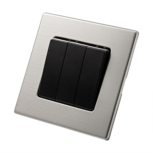 Precise W86A Three Gang Switch Silver