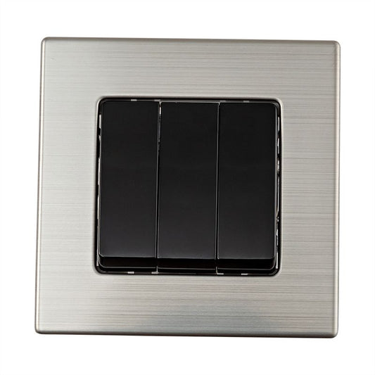 Precise W86A Three Gang Switch Silver