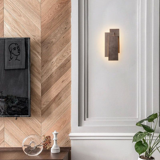 Rectangle-shaped LED wall sconce Sandy Coffee