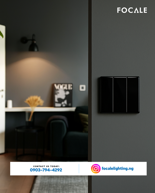 FL-S7.5 GLASS BLACK 3 Gang 2 Way