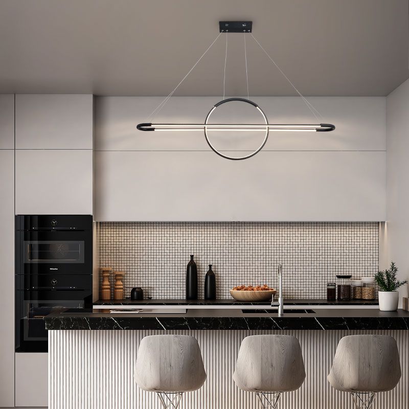 Tioolo Style Modern Linear Pendant Light Black